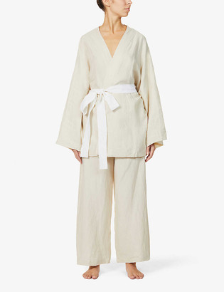 Deiji Studios Kimono linen pyjama set