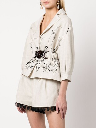 Silvia Tcherassi Gianna embroidered belted jacket