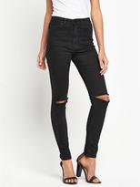 Thumbnail for your product : Love Label High Waisted Ripped Tube Jeans