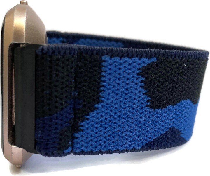 Fitbit Versa 4/3/2/1 Sense & Lite Bands Elastic Stretch Watch Band Blue Camo