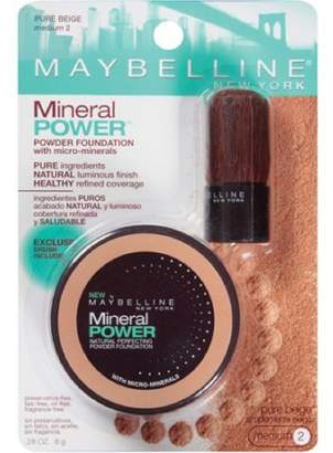 Maybelline New York Mineral Power Natural Perfecting Powder Foundation, Pure Beige, Medium 2, 2 Ea