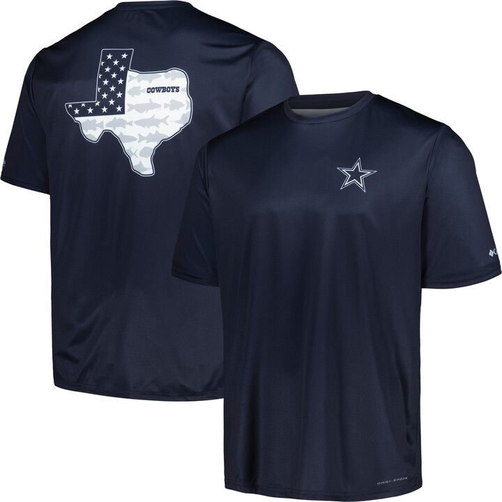 Men's Columbia Navy Dallas Cowboys Terminal Tackle Omni-Shade Texas T-Shirt