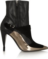 Thumbnail for your product : Roland Mouret Rebel metallic leather and suede boots