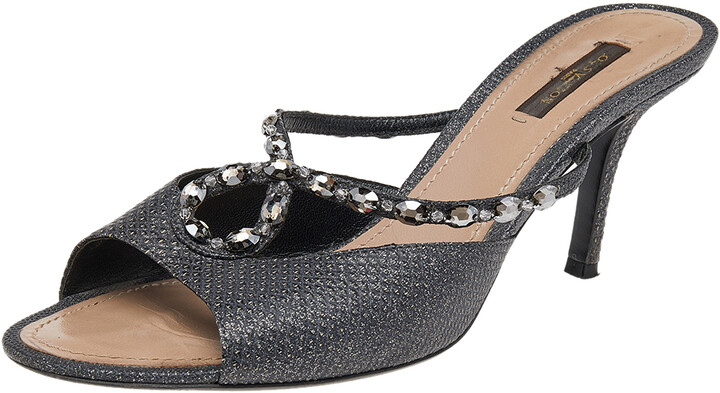 Louis Vuitton Vegan Leather Slides - Black Sandals, Shoes