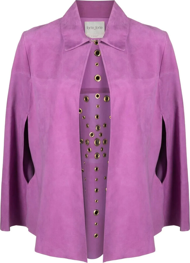 Forte Forte Eyelet-Detail Suede Cape