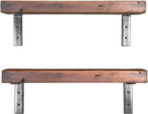Heirloum(tm) 2 Piece Pine Bracket Shelf with Reclaimed Wood