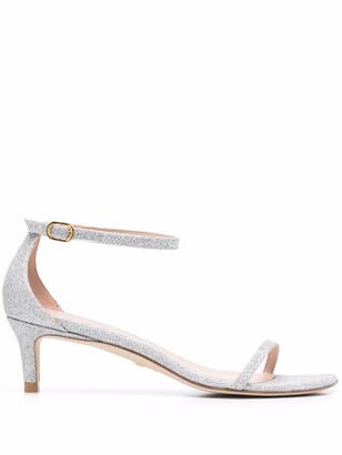 silver sandals low heel