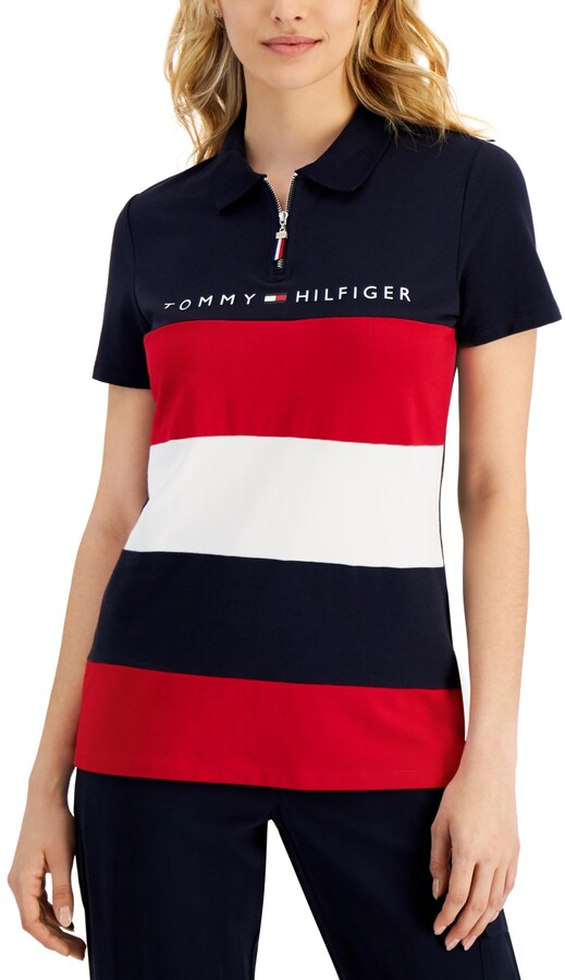 Standard and Plus Size Polo Shirt Tommy Hilfiger Womens Short Sleeve Polo