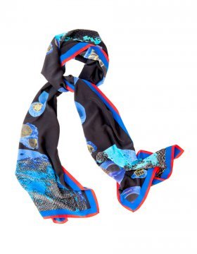 Carnet de Mode Cinabre Large scarf - Orion - Blue