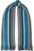 Thumbnail for your product : Missoni Fringe-trimmed Metallic Crochet-knit Scarf