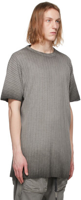 Boris Bidjan Saberi Grey Rib Knit Resin-Dyed One Piece T-Shirt