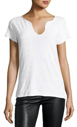 Zadig & Voltaire Tunsisien Ao Dots Henley T-Shirt, White