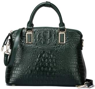 QIWANG Women Genuine Leather Handbags Top Handle Handbags Satchels Shoulder Bags Evening Handbags