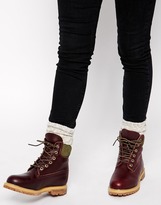 Thumbnail for your product : Timberland 6" Premium Burgundy Lace Up Flat Boot