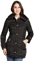 Thumbnail for your product : Kenneth Cole New York black ruched side down filled puff collar coat