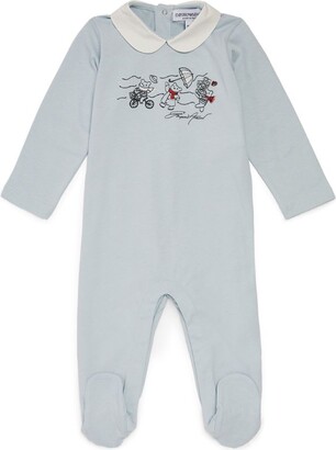 Emporio Armani Kids Embroidered Collared All-In-One (1-9 Months)