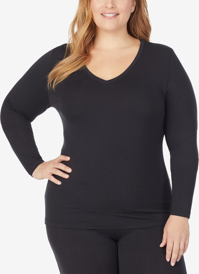 Cuddl Duds Plus Size Softwear with Stretch VNeck Top ShopStyle