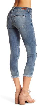Just USA Distressed Frayed Hem Cropped Skinny Ankle Jeans (Juniors)