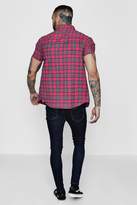 Thumbnail for your product : boohoo Pink Short Sleeve Check Shirt
