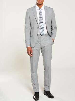 River Island Grey textured skinny suit trousers