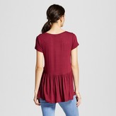 Thumbnail for your product : Mossimo Women's Ruffle Edge Peplum T-Shirt Burgundy