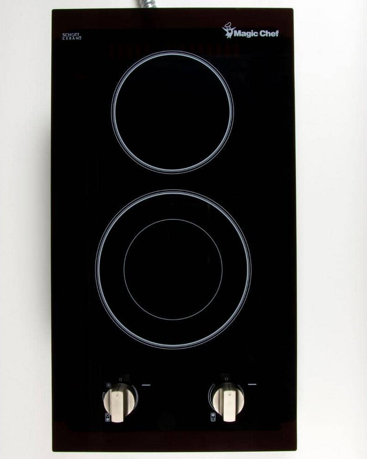 Magic Chef 12 in. Radiant Electric Ceramic Glass Cooktop in Black with 2 Burner Elements Including Dual Radiant Burner