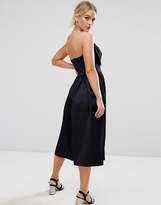 Thumbnail for your product : ASOS Petite PETITE Premium Jumpsuit In Bonded Satin with Bow Detail