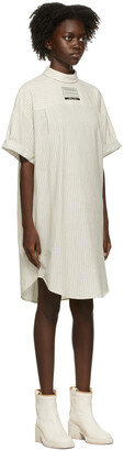 MM6 MAISON MARGIELA Reversible Beige Stripe Shirt Dress
