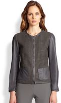 Thumbnail for your product : Armani Collezioni Hand-Woven Nappa Leather Jacket