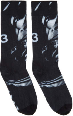 Y-3 Black Graphic Logo Socks