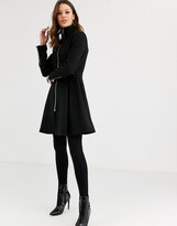 Thumbnail for your product : ASOS Tall ASOS DESIGN Tall swing coat with zip front detail in black