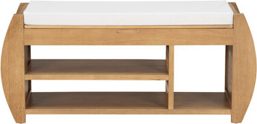 Red Barrel Studio Shoe Storage Bench, Shoe Bench With Cushion And Curved Side, Shoe Bench Retro Multifunctional Panel For Entryway And Living Room