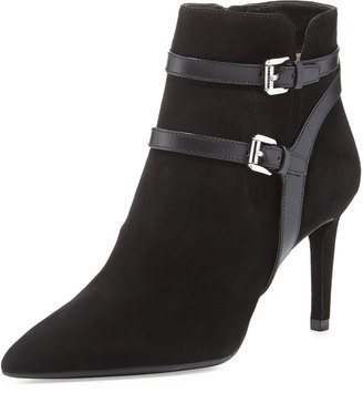 MICHAEL Michael Kors Fawn Pointed-Toe Buckle Bootie, Black