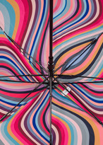 Thumbnail for your product : Paul Smith Black 'Swirl' Canopy Walker Umbrella With Wooden Handle