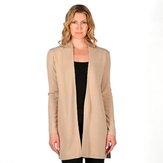 Larry Levine Women's Ribbed Open-Front Cardigan