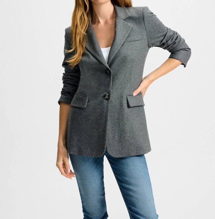 Veronica Beard Ryanne Wool Jersey Jacket In Heather Grey