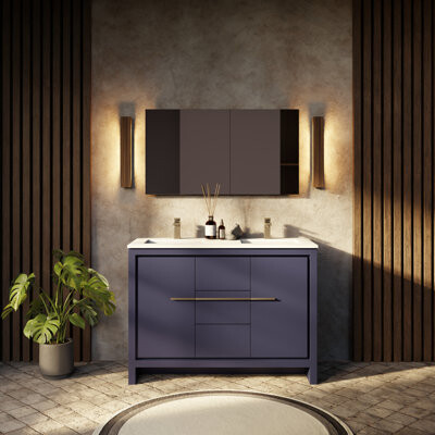 Lexora Lafarre Lafarre 48 in W x 20 in D Double Bath Vanity
