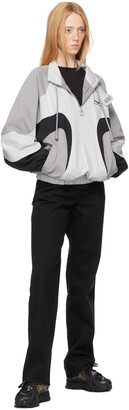 Li-Ning Grey & Black Paneled Pullover Jacket