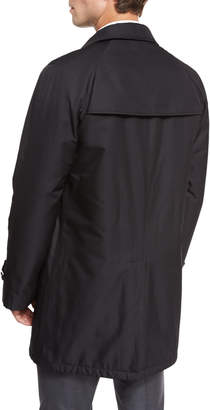 Ermenegildo Zegna Single-Breasted Macintosh Jacket, Black