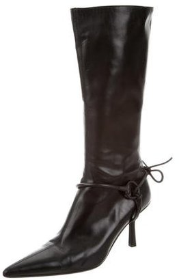 Gucci Leather Horsebit-Embellished Boots