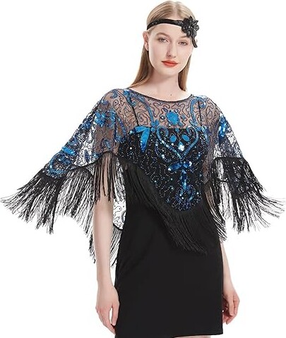 Damen Abendschal 1920er Style - Pailletten Bolero Für Gatsby Parties