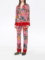 Thumbnail for your product : Gucci Silk flora snake print pants