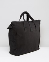 Thumbnail for your product : ASOS Satchel In Black Canvas With Roll Top