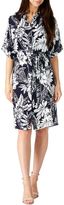 Thumbnail for your product : Sugarhill Boutique Laria Roll Sleeve Palm Print Shirt Dress