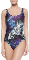 Thumbnail for your product : We Are Handsome The Racer Scoop-Neck One-Piece Swimsuit