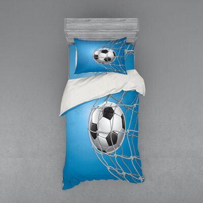 Ambesonne Soccer Microfiber Modern & Contemporary Duvet Cover Set