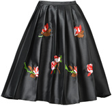 Thumbnail for your product : Choies Black Embroidery Floral Midi Skirt
