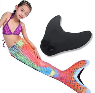 Univegrow Girls Mermaid Tails Monofin Swimmable Mermaid Tails for Kids 6-14