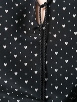 Thumbnail for your product : Saint Laurent Heart Print Lace Up Blouse
