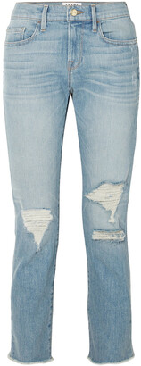 Frame Cropped Low-rise Straight-leg Jeans